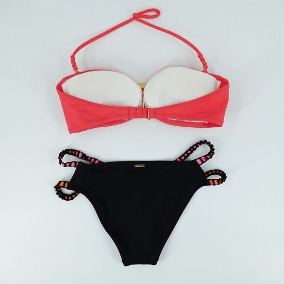 Victorias Secret Bikini Set Women Small Bandeau Strappy Sand Dollar Medallion - Picture 4 of 15